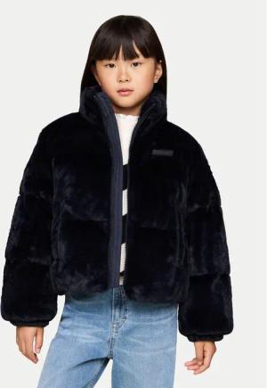 Tommy Hilfiger Pelzmantel New York KG0KG08369 Dunkelblau Loose Fit