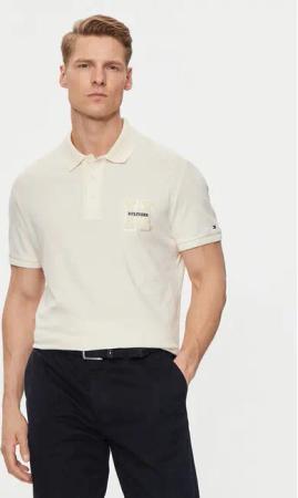 Tommy Hilfiger Poloshirt Boucle Embro MW0MW34771 Beige Regular Fit