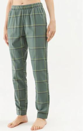 Triumph Pyjamahose Mix & Match Tapered Trouser Flannel 01 X 10216530 Grün Regular Fit