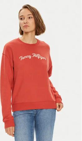 Tommy Hilfiger Sweatshirt Modern Script WW0WW42615 Rot Regular Fit