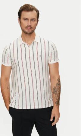 Tommy Hilfiger Poloshirt Vertical MW0MW35627 Beige Regular Fit