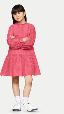 Tommy Hilfiger Kleid für den Alltag KG0KG08216 D Rosa Regular Fit