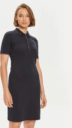 Tommy Hilfiger Kleid für den Alltag Slim RWb Tipping Polo 1/2SLV DRS WW0WW42114 Dunkelblau Slim Fit