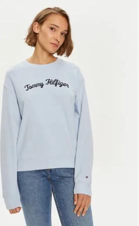 Tommy Hilfiger Sweatshirt Modern Script WW0WW42615 Himmelblau Regular Fit