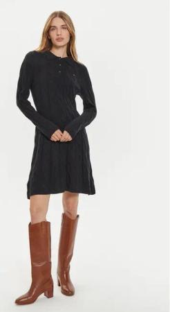 Tommy Hilfiger Strickkleid WW0WW43085 Schwarz Regular Fit