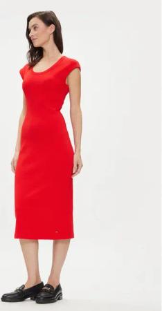Tommy Hilfiger Sommerkleid WW0WW41273 Rot Slim Fit