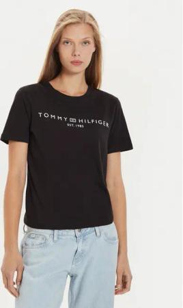 Tommy Hilfiger T-Shirt Logo WW0WW40276 Schwarz Regular Fit
