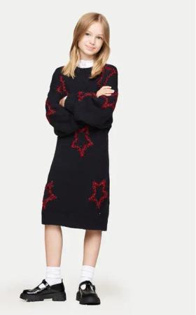 Tommy Hilfiger Strickkleid KG0KG08211 Dunkelblau Loose Fit