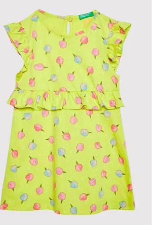 United Colors Of Benetton Sommerkleid 3HD3GV005 Gelb Regular Fit