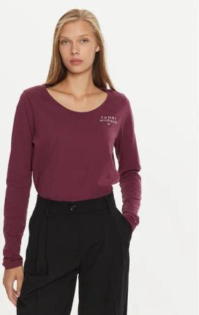Tommy Hilfiger Bluse UW0UW05224 Violett Regular Fit