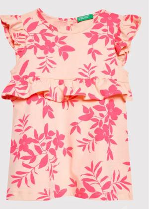 United Colors Of Benetton Sommerkleid 3HD3GV005 Rosa Regular Fit