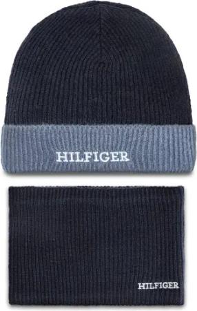 Tommy Hilfiger Set Mütze und Loop-Schal AU0AU01938 Dunkelblau