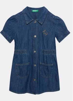 United Colors Of Benetton Jeanskleid 4AD6GV01E Dunkelblau Regular Fit