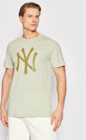 New Era T-Shirt New York Yankees MLB Logo 12033497 Beige Regular Fit
