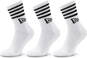 New Era 3er-Set hohe Unisex-Socken Stripe Crew 13113626 Weiß