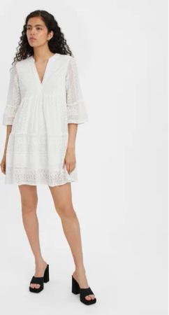 Vero Moda Sommerkleid Honey 10275875 Weiß Relaxed Fit