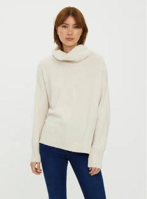 Vero Moda Rollkragenpullover 10231324 Beige Regular Fit