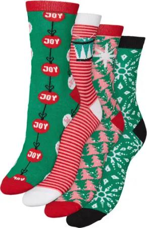Vero Moda 4er-Set hohe Damensocken 10274034 Bunt