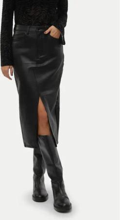 Vero Moda Rock aus Kunstleder Veri 10311707 Schwarz Regular Fit