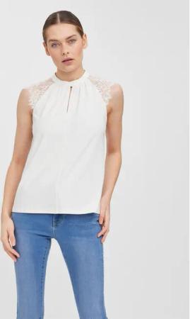 Vero Moda Bluse Milla 10226072 Weiß Regular Fit