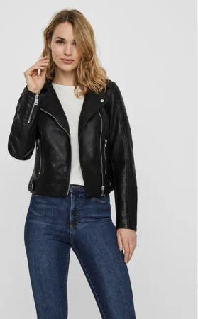 Vero Moda Jacke aus Kunstleder Kerri 10228728 Schwarz Regular Fit