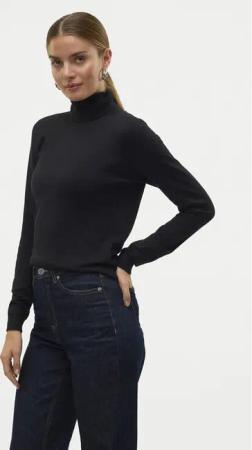 Vero Moda Rollkragenpullover Iris 10320450 Schwarz Slim Fit
