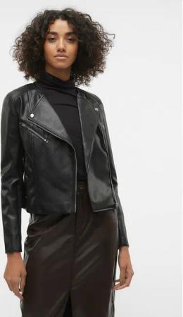 Vero Moda Jacke aus Kunstleder Riley 10302441 Schwarz Slim Fit