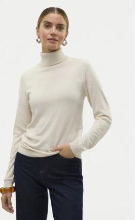 Vero Moda Rollkragenpullover Iris 10320450 Beige Slim Fit