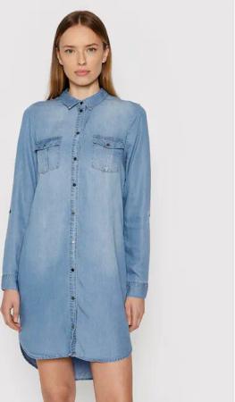Vero Moda Jeanskleid Silla 10184172 Blau Regular Fit