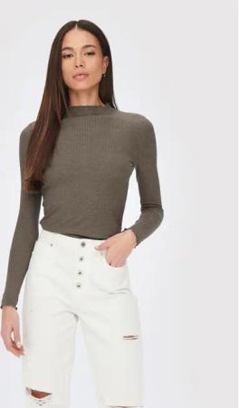 ONLY Bluse Emma 15180040 Braun Slim Fit
