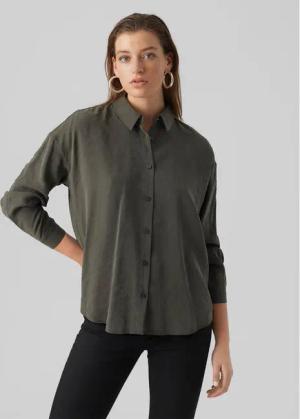 Vero Moda Hemd Queeny 10295908 Grau Regular Fit