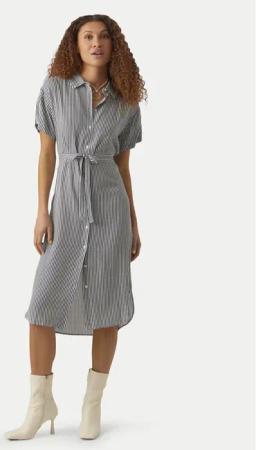 Vero Moda Hemdkleid Bumpy 10279684 Grau Regular Fit