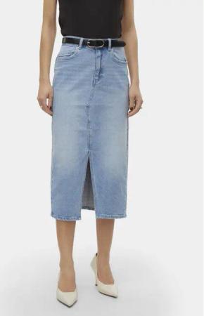 Vero Moda Jeansrock Veri 10295731 Blau Regular Fit