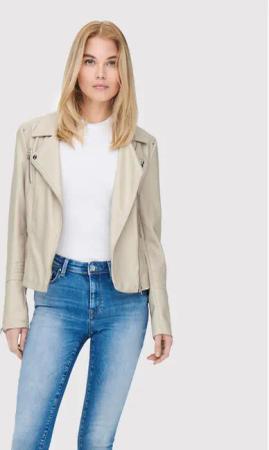 ONLY Jacke aus Kunstleder Gemma 15153079 Beige Regular Fit