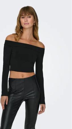 ONLY Bluse 15302593 Schwarz Slim Fit