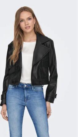 ONLY Jacke aus Kunstleder 15293027 Schwarz Regular Fit