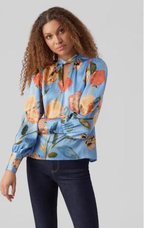 Vero Moda Bluse Renee 10282217 Blau Standard Fit