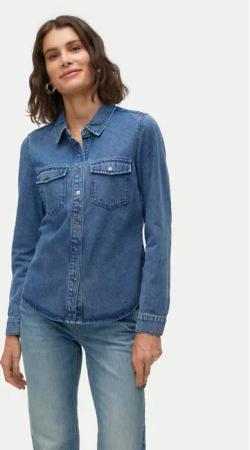 Vero Moda Jeanshemd Jennie 10313726 Dunkelblau Regular Fit