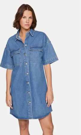 Vila Jeanskleid Maya 14105190 Blau Regular Fit