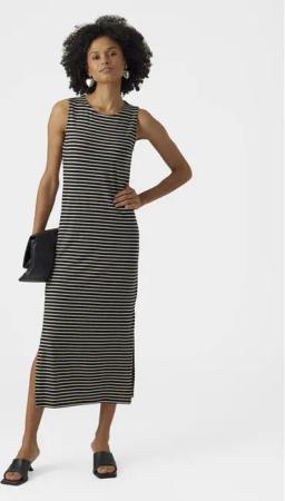 Vero Moda Sommerkleid Fiona 10290338 Schwarz Loose Fit
