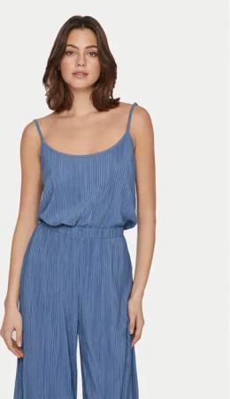 Vila Top Plisa 14096337 Blau Relaxed Fit