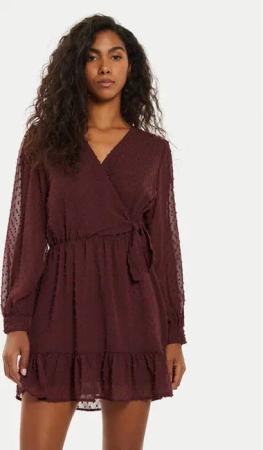 ONLY Kleid für den Alltag Tiva 15224789 Dunkelrot Regular Fit