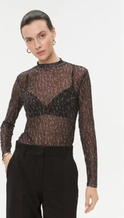 Vila Bluse 14088372 Schwarz Slim Fit
