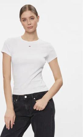 Tommy Jeans T-Shirt Essential DW0DW17383 Weiß Slim Fit