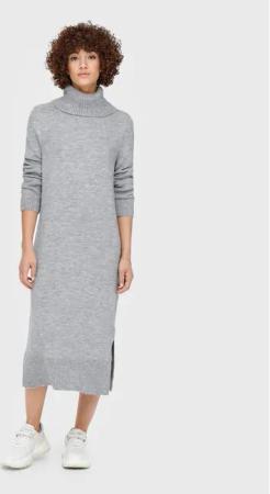 ONLY Strickkleid Brandie 15214595 Grau Relaxed Fit