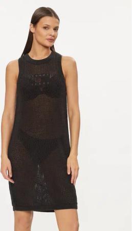 Tommy Jeans Sommerkleid Open Stitch Flag DW0DW17930 Schwarz Regular Fit