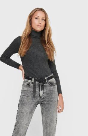 ONLY Rollkragenpullover Karol 15165075 Grau Slim Fit