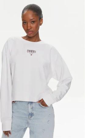 Tommy Jeans Sweatshirt Essential Logo DW0DW17796 Weiß Relaxed Fit
