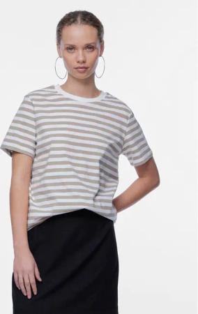 Pieces T-Shirt Ria 17146339 Beige Regular Fit