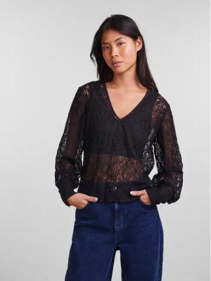Pieces Bluse 17135411 Schwarz Regular Fit